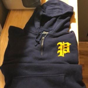 Polo hooded quarter zip top